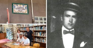 vicent grimalt albi dona al arxiu de denia una grabacion de baptista mateu con el coro de la igulesia de la asuncion en la misa de sant roc de 1968