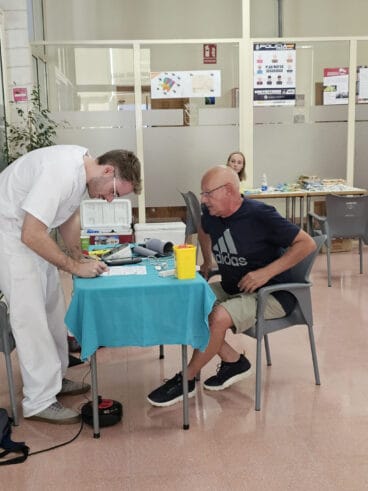 Vicent Grimalt en la jornada de donación