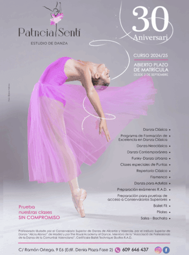 Abierto el plazo de matrícula para el curso 20242025 en Estudio de Danza Patricia Sentí