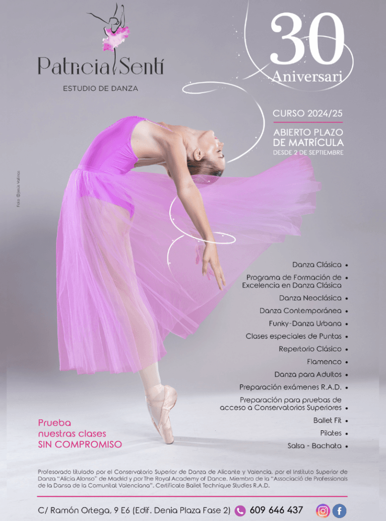 Abierto el plazo de matrícula para el curso 20242025 en Estudio de Danza Patricia Sentí