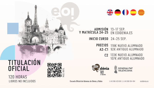 abren las matriculas en la eoi de denia para el curso 2024 2025