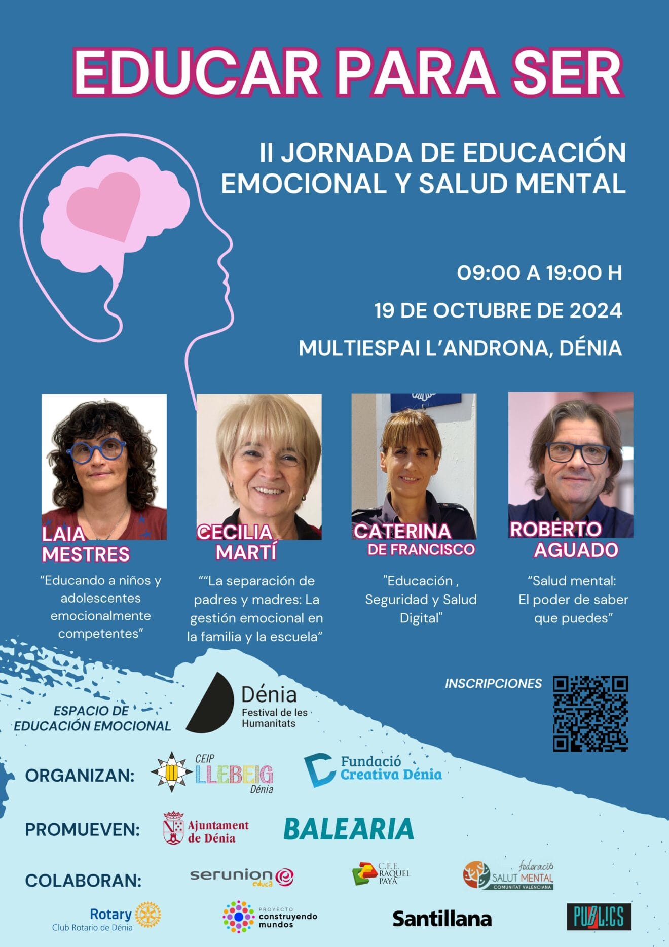Cartel de la jornada de educación emocional en Dénia