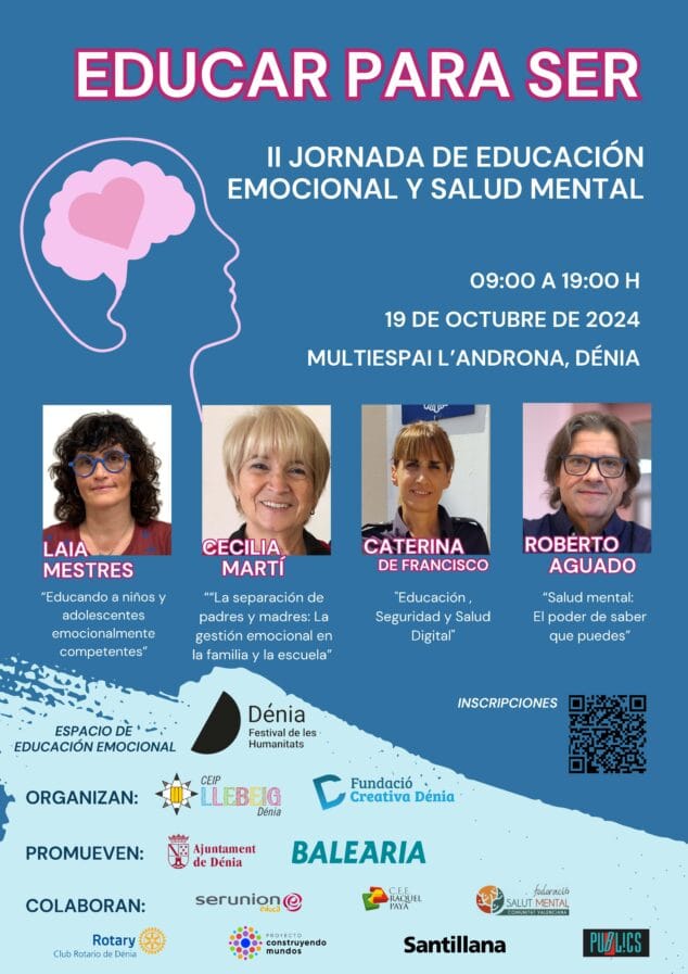 La Salud Mental se incorpora a las jornadas de Educación Emocional de Dénia 2 cartel de la jornada de educacion emocional en denia