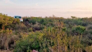 coche accidentado a varios metros de la calzada