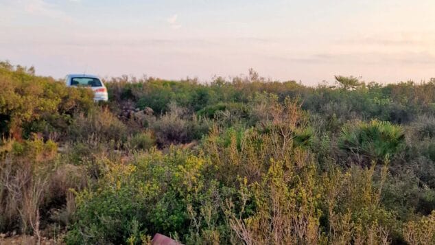 Imagen: Coche accidentado a varios metros de la calzada