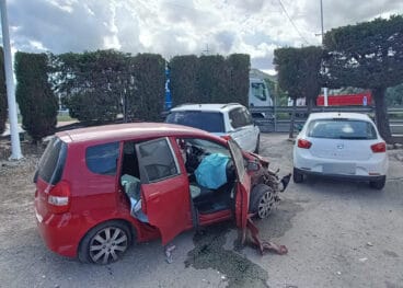Coche del indicente con daños