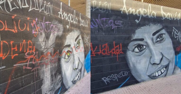 La Angela Davis de Tardor antes y después de la reparación