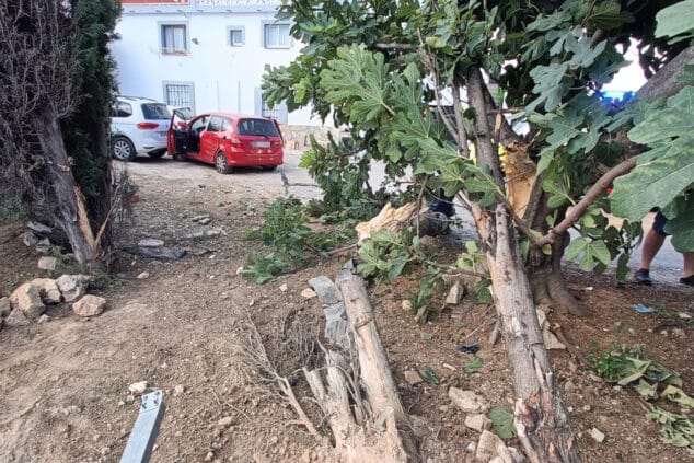 Un vehículo choca contra un establecimiento de Dénia y queda destrozado 2 vehiculo del impacto 04