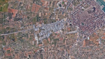 Vista aérea de las tierras de cultivo en Dénia