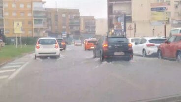 Carreteras inundadas en Dénia