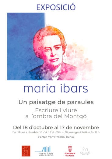 Carte de la exposición ‘Maria Ibars. Un paisatge de paraules. Escriure i viure a l’ombra del Montgó’ en Dénia