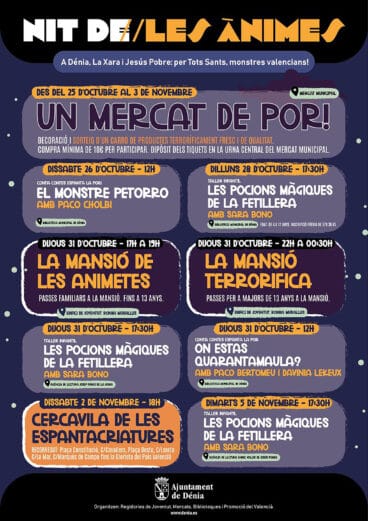Cartel de actividades Les Ànimes