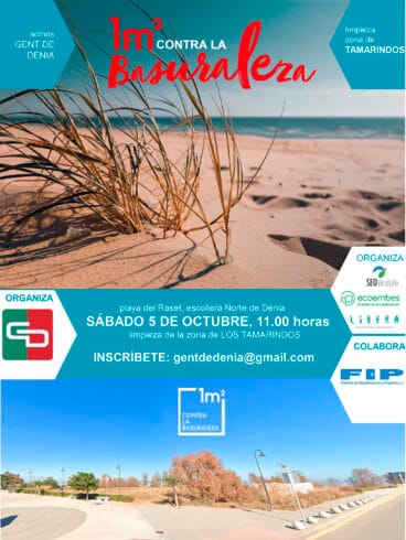 Cartel de la jornada de voluntariado de Gent de Dénia para limpiar la escollera norte
