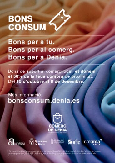 Cartel de los bonos consumo en Dénia de octubre a diciembre de 2024