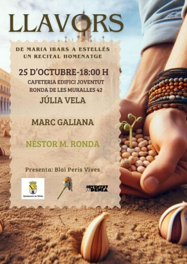 Cartel del recital de poesía ‘Llavors’ en Dénia