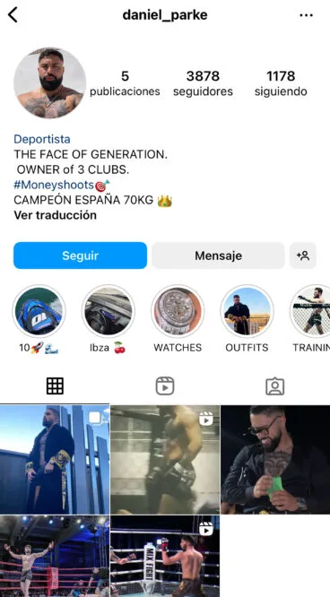 Cuenta de Instagram de Daniel Parke