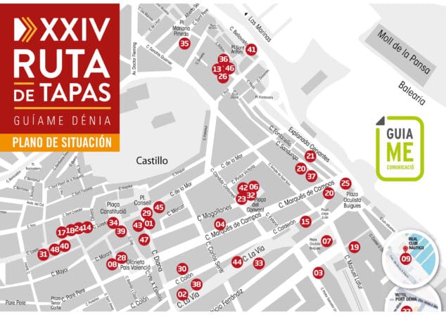 Imagen: Mapa de la ruta de tapas