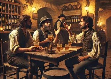 Representación de un bar del siglo XX. Dall-e.