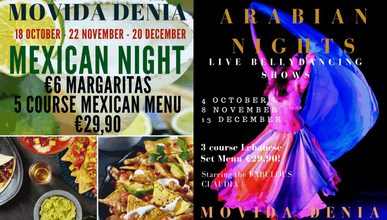 Una fusión de sabores y tradición en las noches temáticas mexicanas y árabes de Movida Dénia