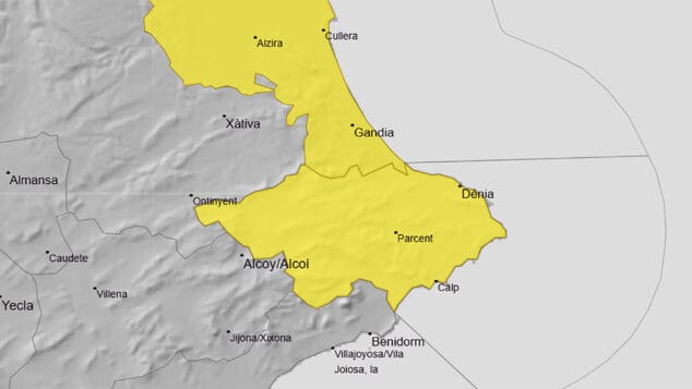 Imagen: Alerta amarilla en Dénia