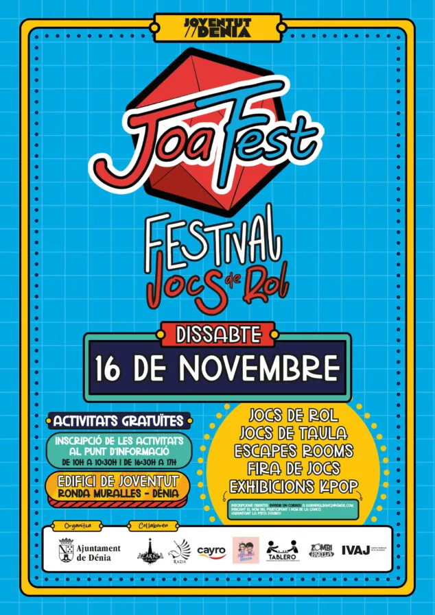 Vuelve el JoaFest a Dénia, el festival de ocio saludable creado por jóvenes para jóvenes 1 Imagen: Cartel del JoaFest
