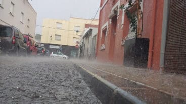 lluvia en una calle de la xara
