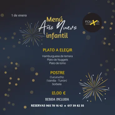 Menú de año nuevo infantil para los más pequeños