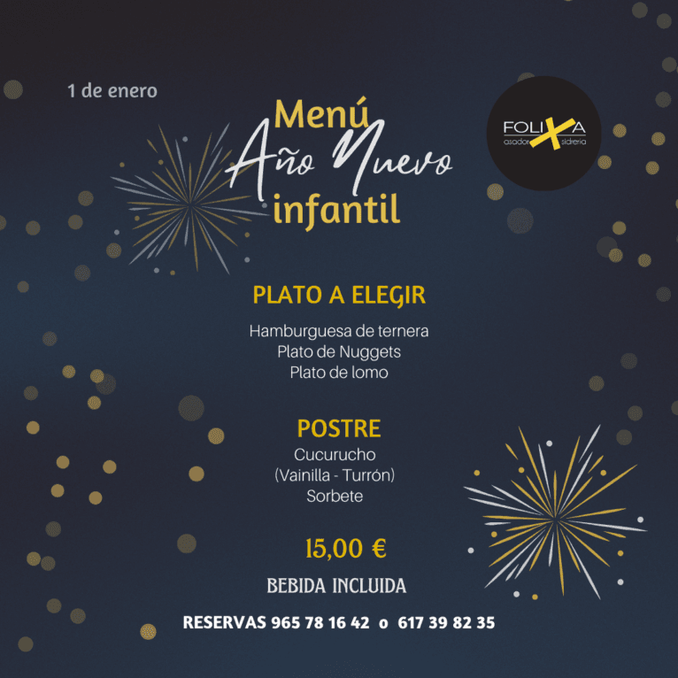 Menú de año nuevo infantil para los más pequeños