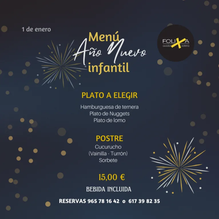 Menú de año nuevo infantil para los más pequeños
