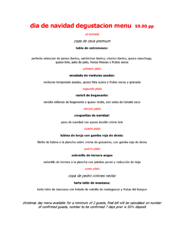 Menú Degustación para Navidad 2024 en MoVida Dénia