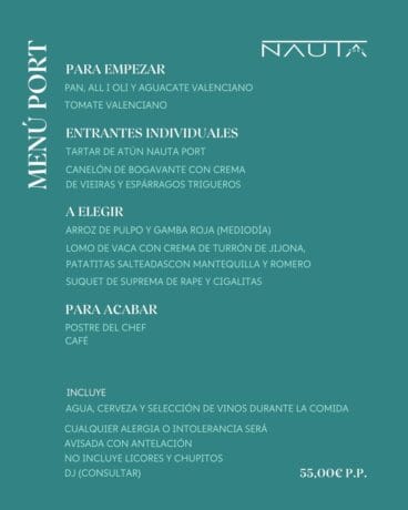 Menú Port, un menú informal pero delicioso