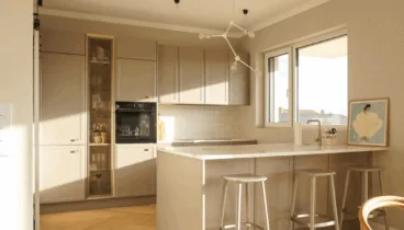 Una cocina elegante con materiales de calidad