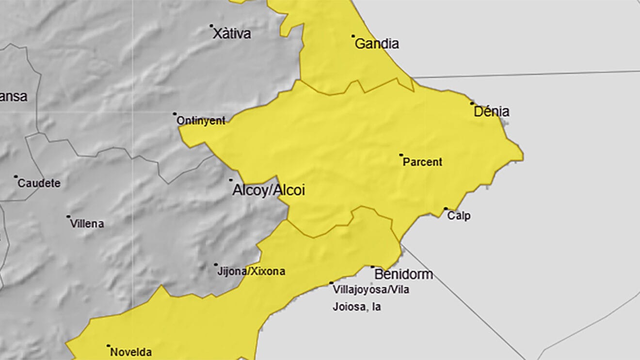 Alerta amarilla por lluvia. AEMET.