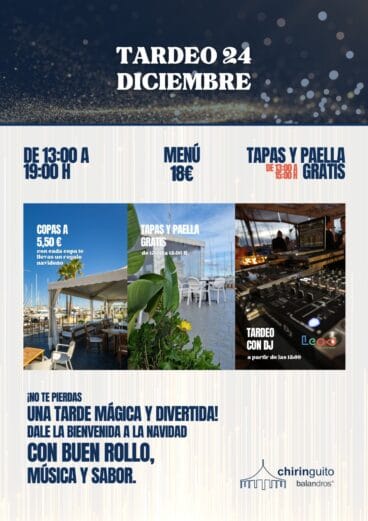 Disfruta del tardeo la víspera de Navidad en el Chiringuito Club Naútico Dénia