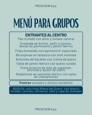 Menú para disfrutar con familiares