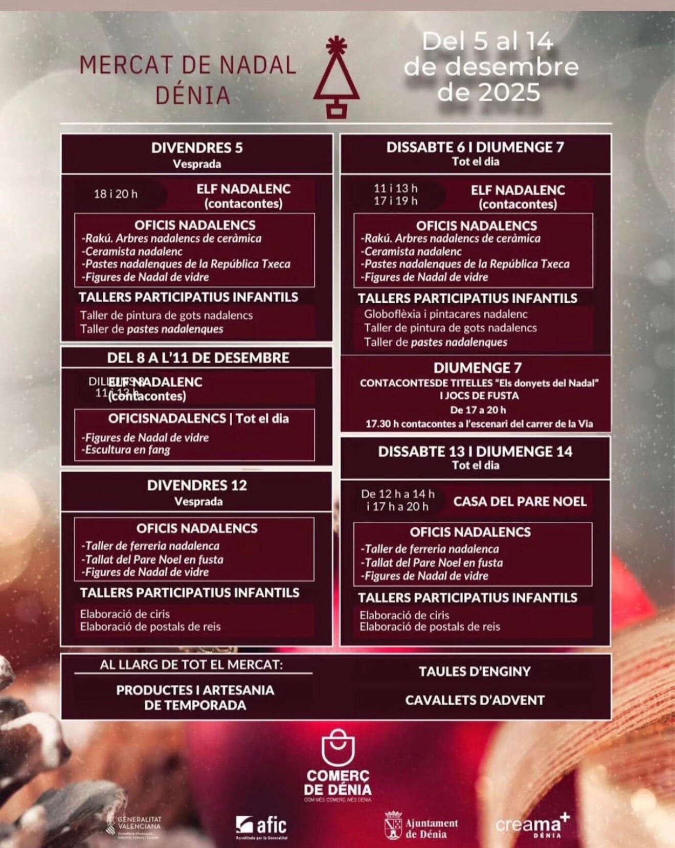 Programación Mercat de Nadal de Dénia 2025