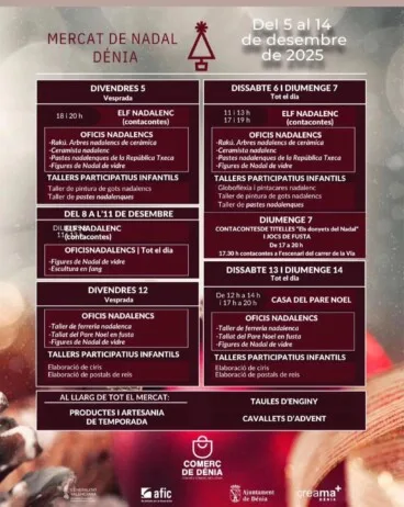 Programación Mercat de Nadal de Dénia 2025