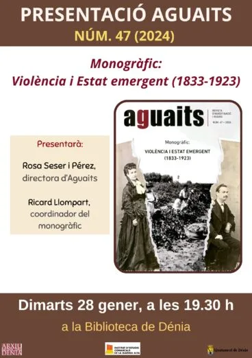Cartel de la apresentación de la revista Aguaits