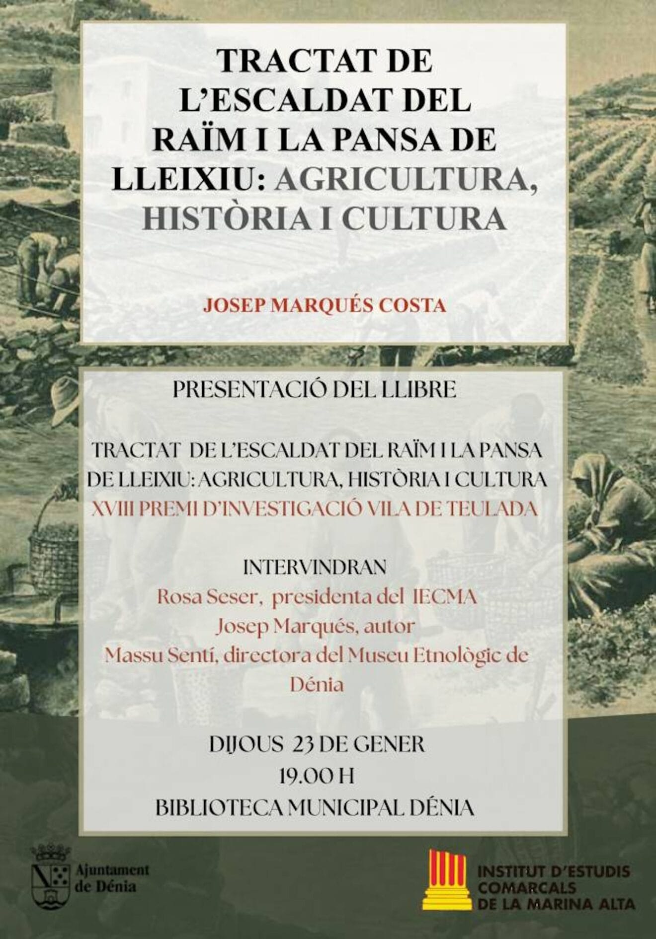 Cartel de la presentación del estudio en Dénia