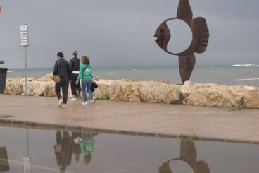 paseo de la marina de denia tras la lluvia archivo