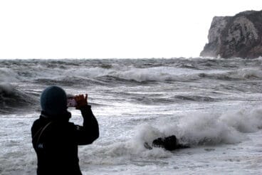 playa de denia durante un temporal