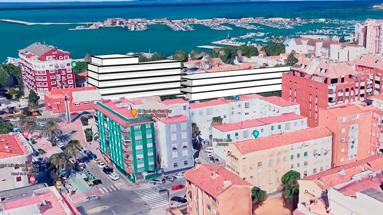 Simulación sobre las viviendas sociales en el solar de las casetas de ferroviarios de Gent de Dénia