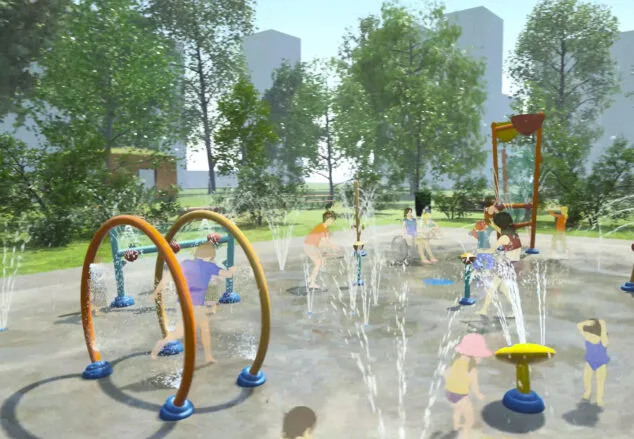 Así será el futuro parque acuático infantil de Dénia que han pedido los vecinos y han elegido los más pequeños 3 Imagen: Futuro parque de juegos de agua en Dénia