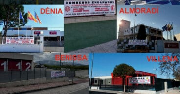 pancartas en los parques de bomberos de la provincia