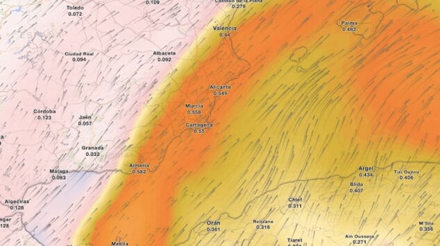 Imagen: Predicción de calima sobre Dénia en los próximos días