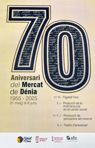 Cartel del 70 aniversario del Mercat de Dénia