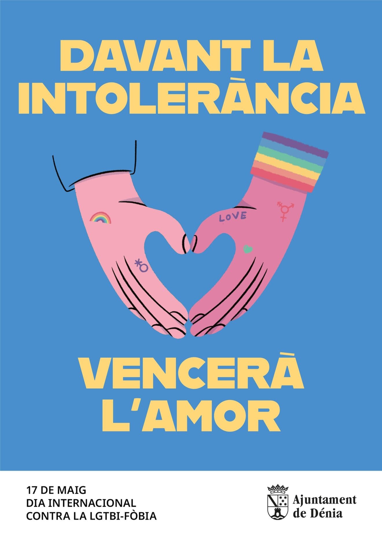 Cartelería de la campaña de Dénia por el Día contra la LGTBI-fobia