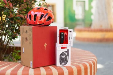 Casco, candado y luz de Xabia’s Bike