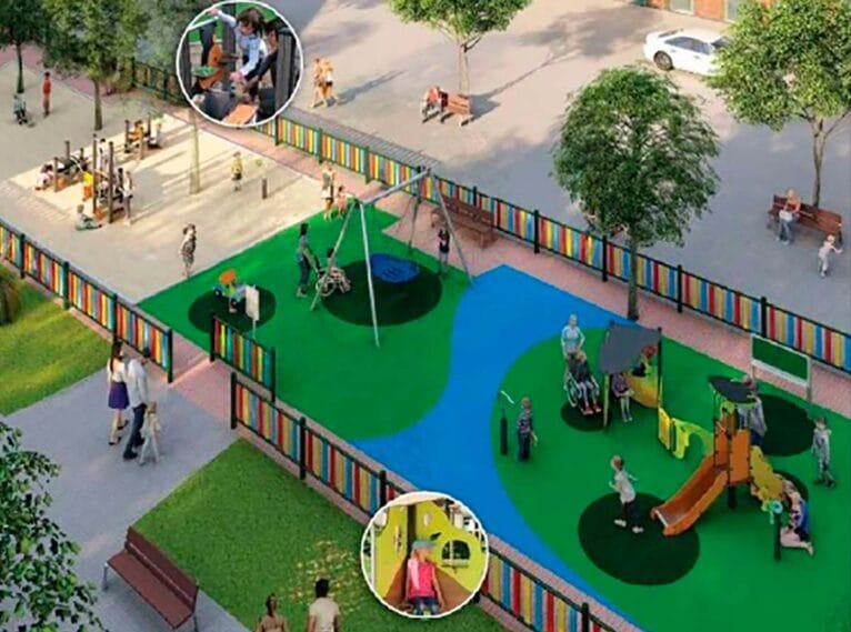 Diseño proyectado del parque de bebés de Dénia