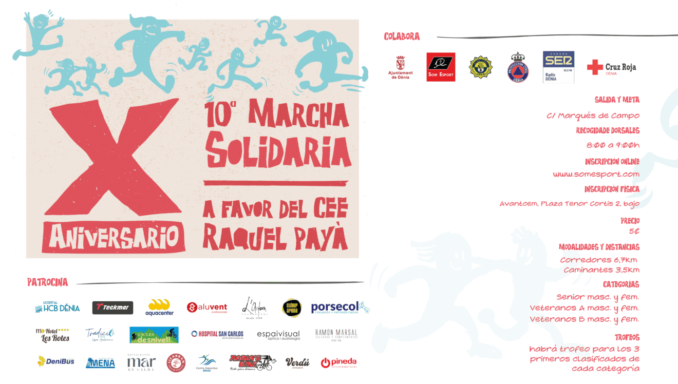 Este domingo llega la X Marcha Solidaria Raquel Payà llena de premios y colaboraciones
